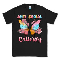 Black anti social butterfly Classic Tee - MaliasSmallBusiness