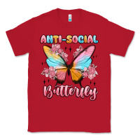 Red anti social butterfly Classic Tee - MaliasSmallBusiness