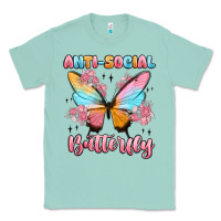 Seafoam anti social butterfly Classic Tee - MaliasSmallBusiness