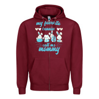 Burgundy My Favorite Bunnies Call Me Mommy Zipper Hoodie - Bettercallsaul
