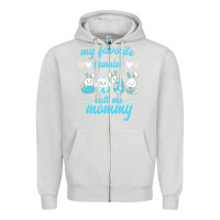 Dove Grey My Favorite Bunnies Call Me Mommy Zipper Hoodie - Bettercallsaul