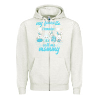 Oatmeal Heather My Favorite Bunnies Call Me Mommy Zipper Hoodie - Bettercallsaul