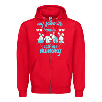 Red My Favorite Bunnies Call Me Mommy Zipper Hoodie - Bettercallsaul