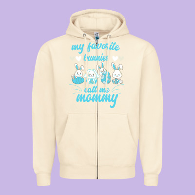 My Favorite Bunnies Call Me Mommy Zipper Hoodie Designed By Bettercallsaul