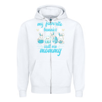 White My Favorite Bunnies Call Me Mommy Zipper Hoodie - Bettercallsaul