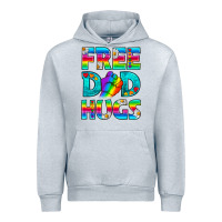 Heather Grey Pride LGBTQ Free Dad Hugs Urban Hoodie - BundleAndBundleShop