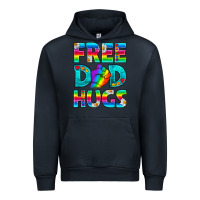 Navy Pride LGBTQ Free Dad Hugs Urban Hoodie - BundleAndBundleShop
