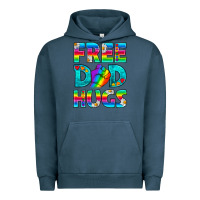 Pigment Midnight Navy Pride LGBTQ Free Dad Hugs Urban Hoodie - BundleAndBundleShop