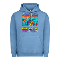 Pigment Pebble Blue Pride LGBTQ Free Dad Hugs Urban Hoodie - BundleAndBundleShop