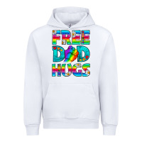 White Pride LGBTQ Free Dad Hugs Urban Hoodie - BundleAndBundleShop