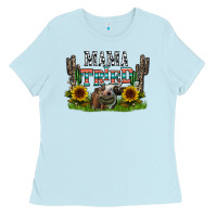 Baby Blue mama tried1 Ladies Tee - CowhideDigitalArt