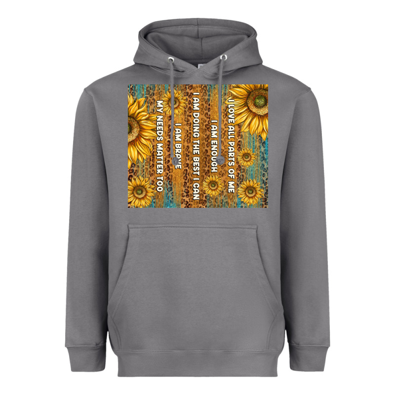 Self Reminders With Sunflowers Heavyweight Hoodie by TumblerDesignByShophia | Teevron
