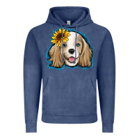 Vintage Denim cocker spaniel sunflower Vintage Hoodie - Jasminsmagicworld