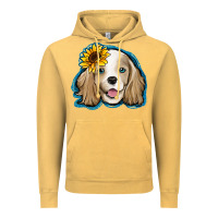 Vintage Mustard cocker spaniel sunflower Vintage Hoodie - Jasminsmagicworld