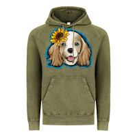 Vintage Olive cocker spaniel sunflower Vintage Hoodie - Jasminsmagicworld