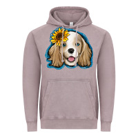 Vintage Zinc cocker spaniel sunflower Vintage Hoodie - Jasminsmagicworld