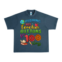 Midnight Navy pushing my teacher buttons for 100 days Urban Heavy Tee - MaliasSmallBusiness