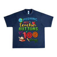 Navy pushing my teacher buttons for 100 days Urban Heavy Tee - MaliasSmallBusiness