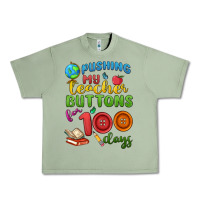 Oil Green pushing my teacher buttons for 100 days Urban Heavy Tee - MaliasSmallBusiness