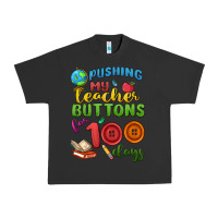 Pigment Black pushing my teacher buttons for 100 days Urban Heavy Tee - MaliasSmallBusiness