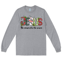 Heather Grey jesus the reason for the season Long Sleeve Tee - MaliasSmallBusiness