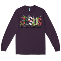 Plum jesus the reason for the season Long Sleeve Tee - MaliasSmallBusiness