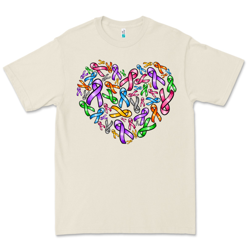 Cancer Ribbon Heart Premium Tee by AdoDesignShop | Teevron