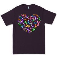 Plum cancer ribbon heart Premium Tee - AdoDesignShop