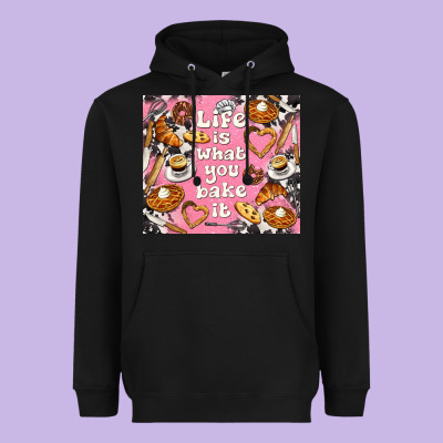 Life Is What You Bake It With Cowhide Heavyweight Hoodie Designed By Tumblerdesignbyshophia