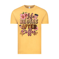 Vintage Mustard life begins after coffee Vintage Tee - JahusDesignShop