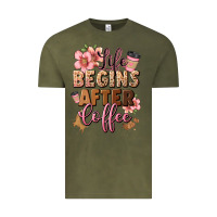 Vintage Olive life begins after coffee Vintage Tee - JahusDesignShop