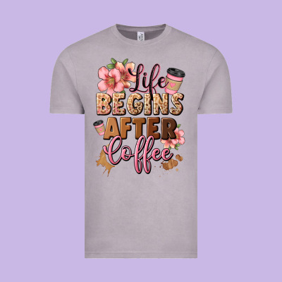 Life Begins After Coffee Vintage Tee Designed By Jahusdesignshop