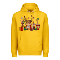 Lemon reindeer coffe cups christmas Premium Hoodie - CowGirlArtShop