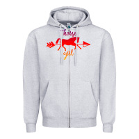 Heather Grey Horse Girl Zipper Hoodie - Bettercallsaul