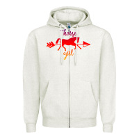Oatmeal Heather Horse Girl Zipper Hoodie - Bettercallsaul