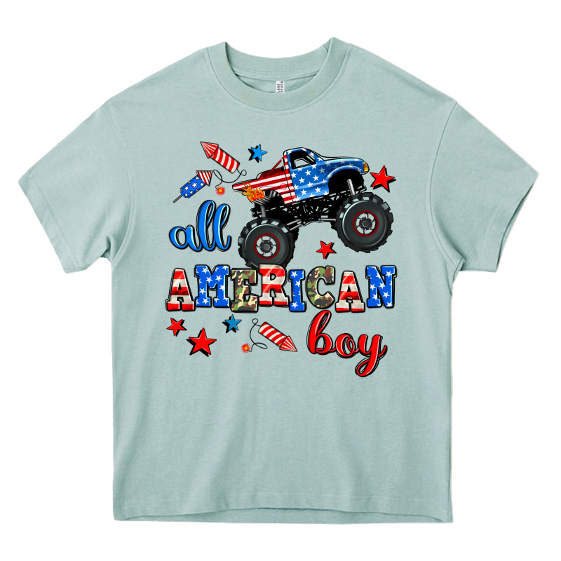 All American Boy  Monsterr Truck Heavy Core Tee by AdoDesignShop | Teevron