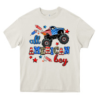 Cream all american boy  monsterr truck Heavy Core Tee - AdoDesignShop