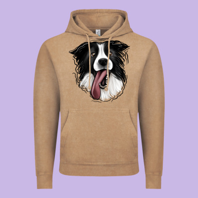 Border Collie Vintage Hoodie Designed By Jasminsmagicworld