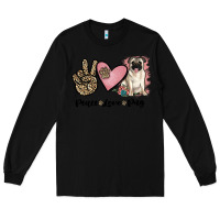 Black peace love pug Long Sleeve Tee - JahusDesignShop