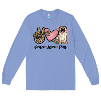 Colony Blue peace love pug Long Sleeve Tee - JahusDesignShop