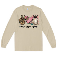 Mushroom peace love pug Long Sleeve Tee - JahusDesignShop