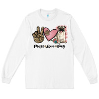 White peace love pug Long Sleeve Tee - JahusDesignShop