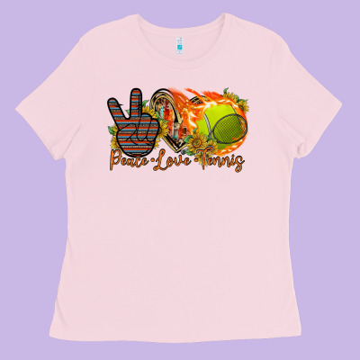 Peace Love Tennis Ladies Tee Designed By Racoondesign