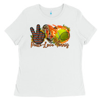 White peace love tennis Ladies Tee - RacoonDesign