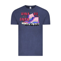 Vintage Denim walk by faith Vintage Tee - MaliasSmallBusiness