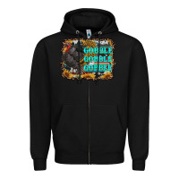 Black gobble gobble gobble Zipper Hoodie - RanaPortraitStore