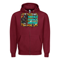 Burgundy gobble gobble gobble Zipper Hoodie - RanaPortraitStore