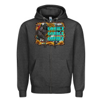 Charcoal Heather gobble gobble gobble Zipper Hoodie - RanaPortraitStore