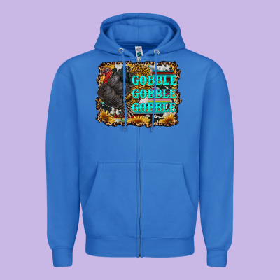 Gobble Gobble Gobble Zipper Hoodie Designed By Ranaportraitstore