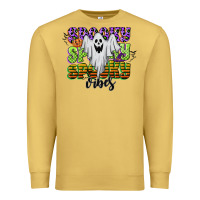 Antique Gold spooky spooky spooky vibes Premium Sweatshirt - CowGirlArtShop
